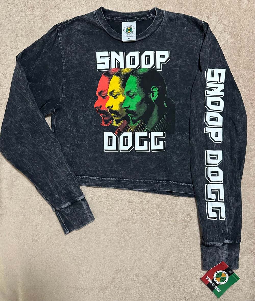 Cross Colours Snoop Dogg Long Sleeve Crop Top Size XS